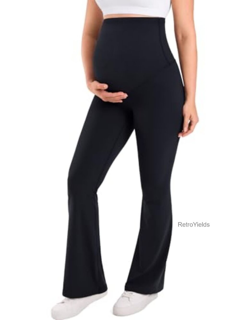 Flared Maternity Leggings High Rise Yoga Pants Full Length